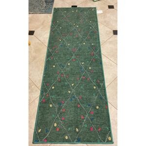Ruggable Washable Rug / Runner  FESTIVE  Christmas Lights  NO PAD 82x30" RARE